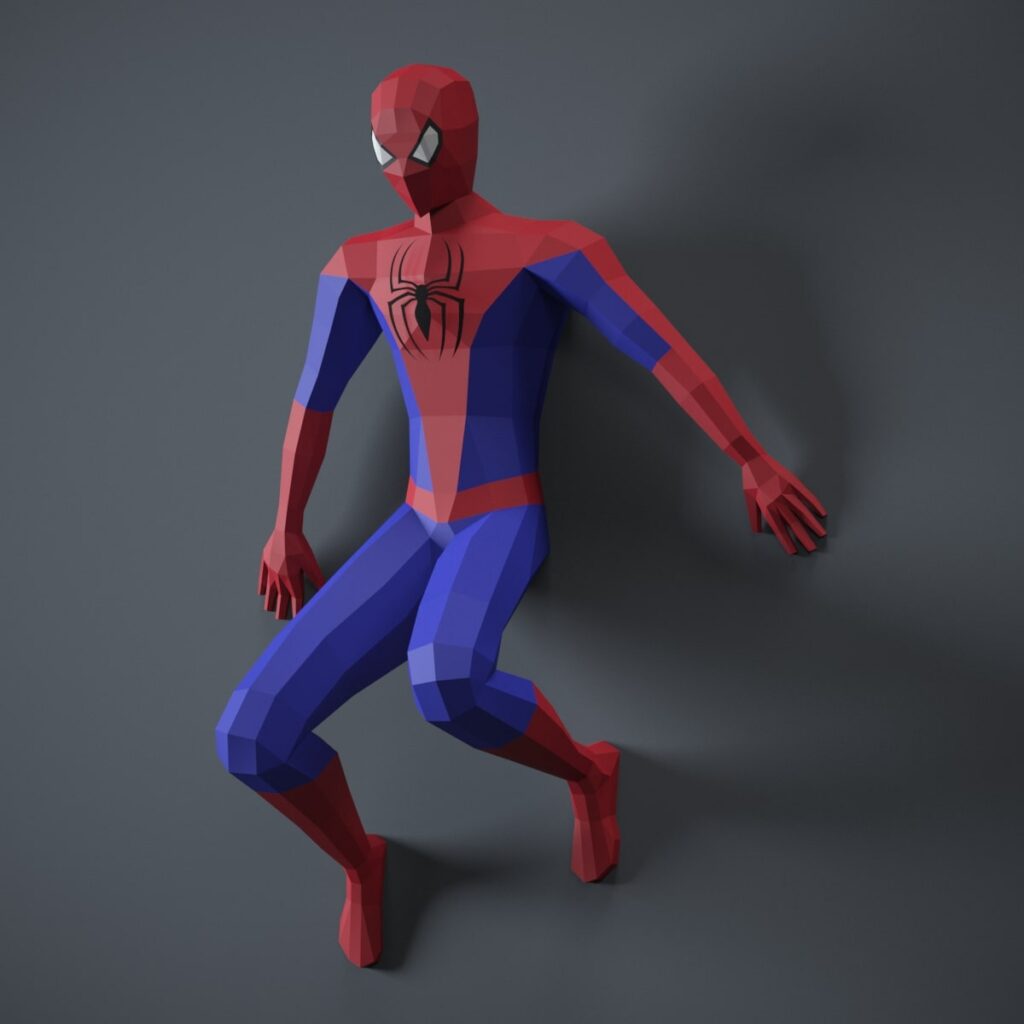 Papercraft de Spiderman mural en origami 3D