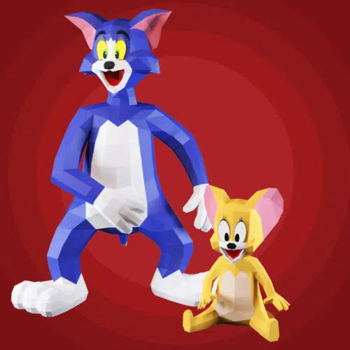 Papercraft di Tom e Jerry in origami 3D