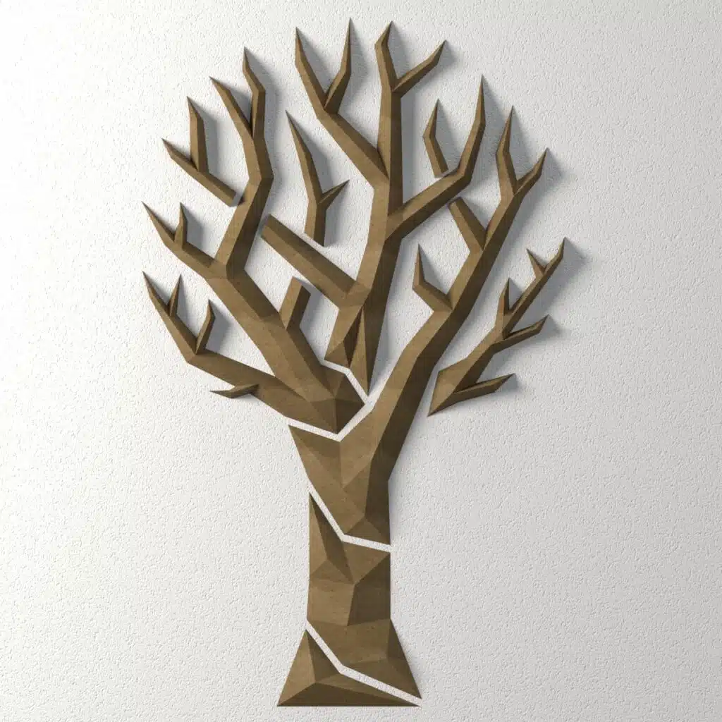 Papercraft d'arbre murale simpliste en origami 3D