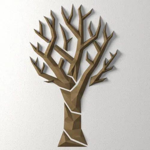 Papercraft di albero da parete semplice in origami 3D