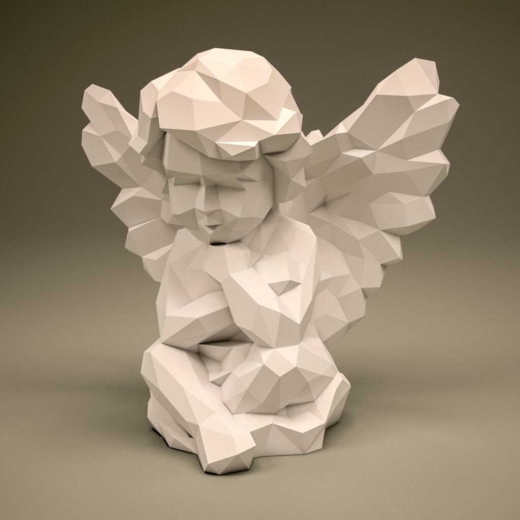 Papercraft d'ange assis en origami 3D Papercraft d'ange assis en origami 3D