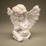 Papercraft sitzender Engel in 3D-Origami