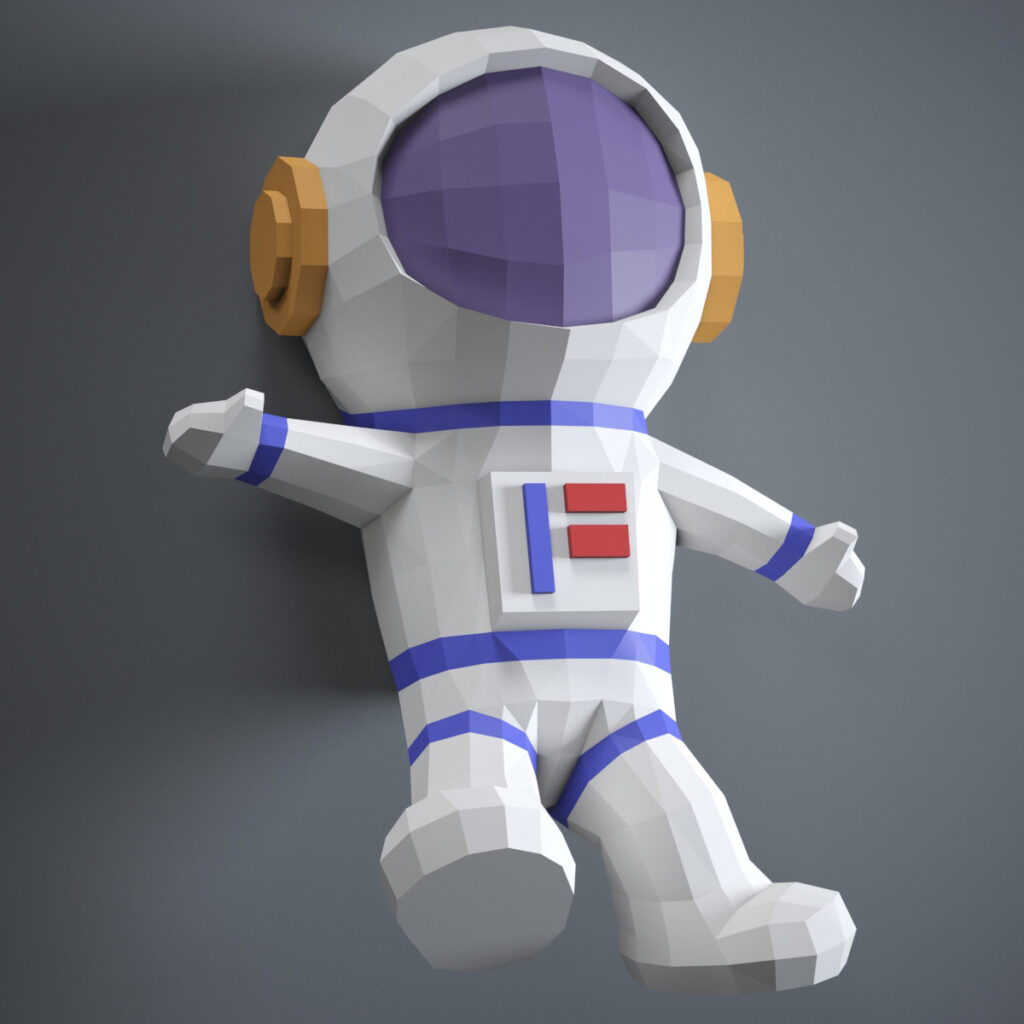 Papercraft d'astronaute en origami 3D