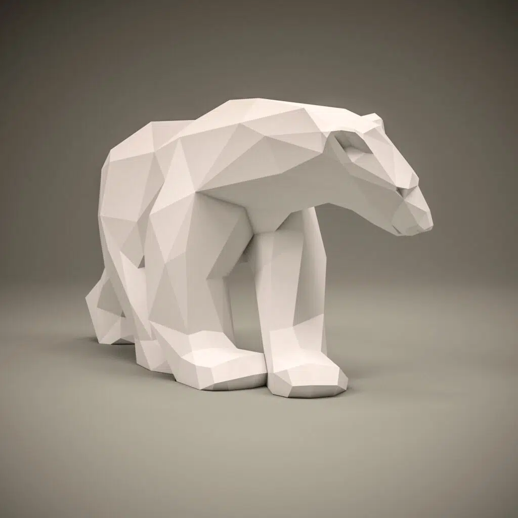 Papercraft polar bear in 3D origami Papercraft polar bear in 3D origami