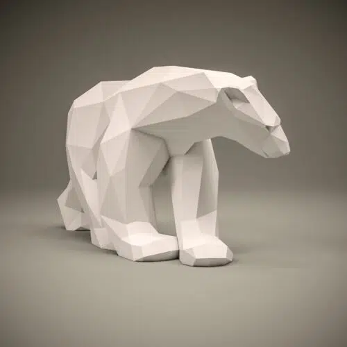 Papercraft d'ours polaire en origami 3D