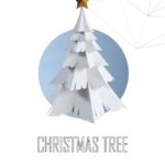Papercraft Christmas tree in 3D origami