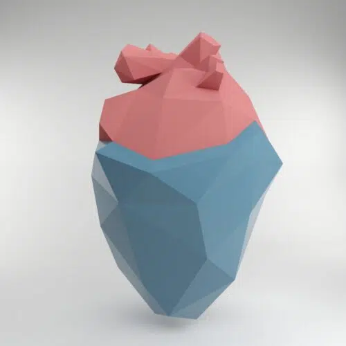 Papercraft cœur en glace origami 3D