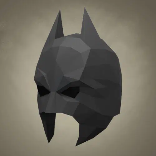 Papercraft de masque de Batman en origami 3D
