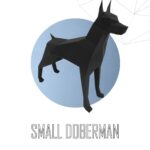 Papercraft de doberman negro en origami 3D