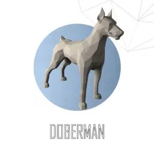 Papercraft 3D DOBERMAN DOG pepakura puppy Pdf template Low polygonal Paper Sculpture Diy brutal Decor home loft fancy animal lover gift art