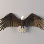 Papercraft wand-adler im origami