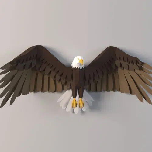 Papercraft d'aigle mural en origami 3D