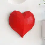 Papercraft decorazione murale cuore in origami 3D