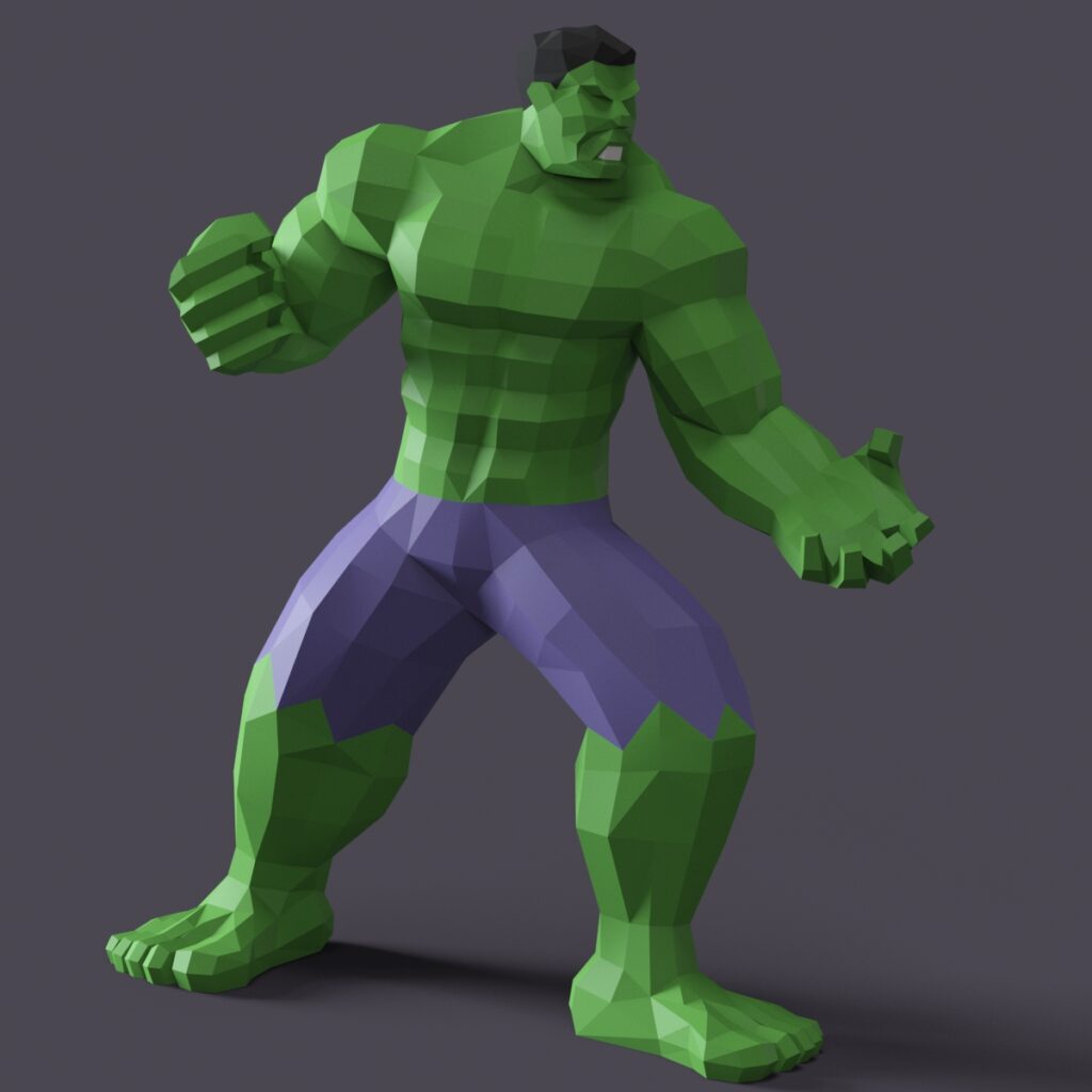 Papercraft de Hulk en origami 3D