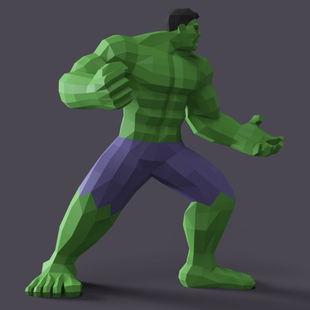 Papercraft de Hulk en origami 3D