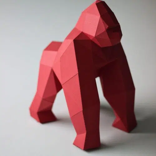 Papercraft de petit gorille en origami 3D