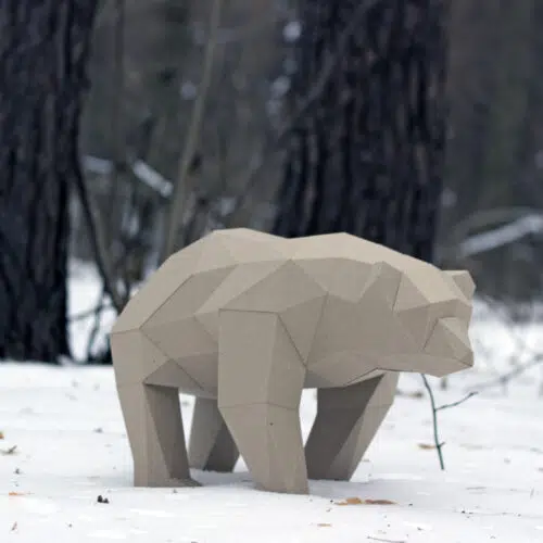 Papercraft ours en marche en origami 3D
