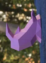 Papercraft tête de rhinocéros en origami 3D