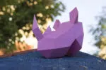 Papercraft tête de rhinocéros en origami 3D