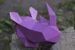 Papercraft tête de rhinocéros en origami 3D