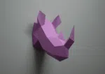 Papercraft tête de rhinocéros en origami 3D
