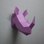 Papercraft tête de rhinocéros en origami 3D