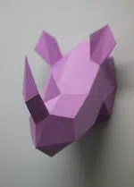 Papercraft tête de rhinocéros en origami 3D