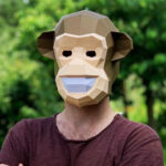 Papercraft de singe en origami 3D