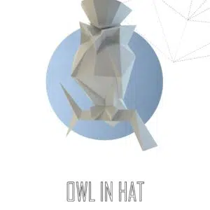 Papercraft de hibou avec un chapeau en origami 3D