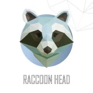 Papercraft de tête de raton laveur en origami 3D