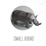 Papercraft de petit rhinocéros africain en origami 3D