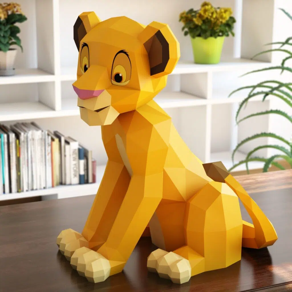 Papercraft di Simba del Re Leone in origami 3D