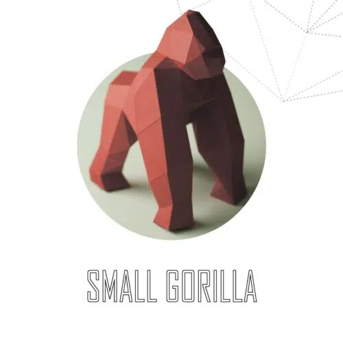 Papercraft de petit gorille en origami 3D