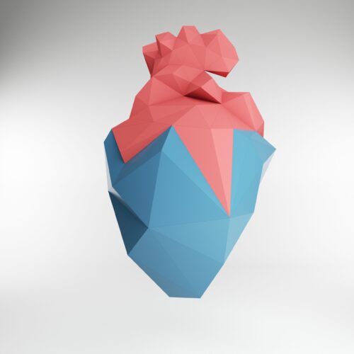 Papercraft cœur en glace origami 3D