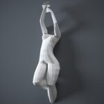 Papercraft de cuerpo de mujer mural en origami 3D