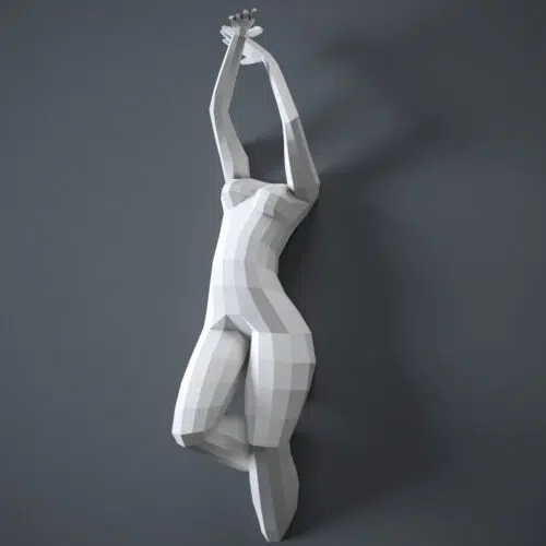 Papercraft de corps de femme murale en origami 3D
