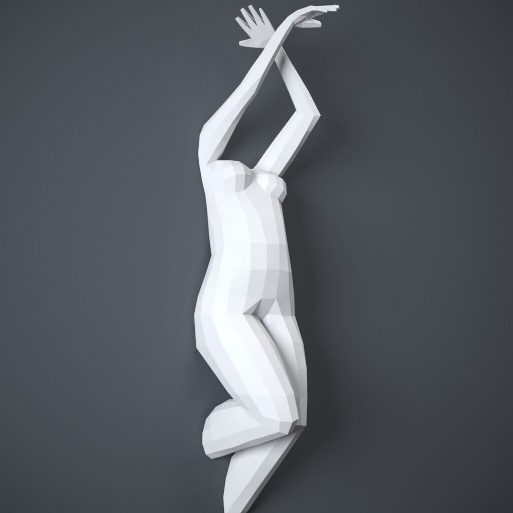 3D Origami Female Body Papercraft