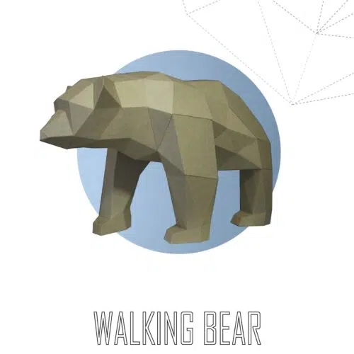 Papercraft ours en marche en origami 3D