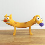 Papercraft di cane e gatto in origami 3D