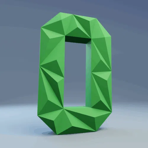 Chiffre 0 en papercraft 3D – patron PDF à imprimer pour déco d’anniversaire et projets créatifs