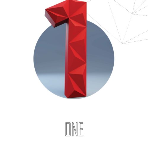 Chiffre 1 en papercraft 3D – modèle PDF à imprimer pour anniversaire et déco festive