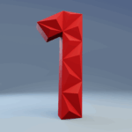 Chiffre 1 en papercraft 3D – modèle PDF à imprimer pour anniversaire et déco festive