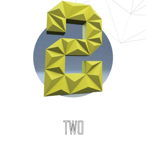 Chiffre 2 en papercraft 3D – modèle PDF à assembler pour fête d'anniversaire ou déco festive