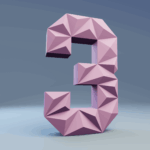 Chiffre 3 en papercraft 3D – modèle PDF à imprimer pour déco d’anniversaire ou événement festif