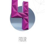 Papercraft Zahl 4 für Geburtstag in Origami