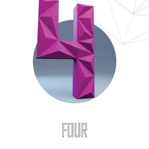 Chiffre 4 en papercraft 3D – modèle PDF pour anniversaire, déco DIY et événements festifs
