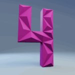 Chiffre 4 en papercraft 3D – modèle PDF pour anniversaire, déco DIY et événements festifs