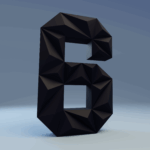 Papercraft de número 6 em origami 3D