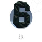 Papercraft Zahl 6 für Geburtstag in 3D origami