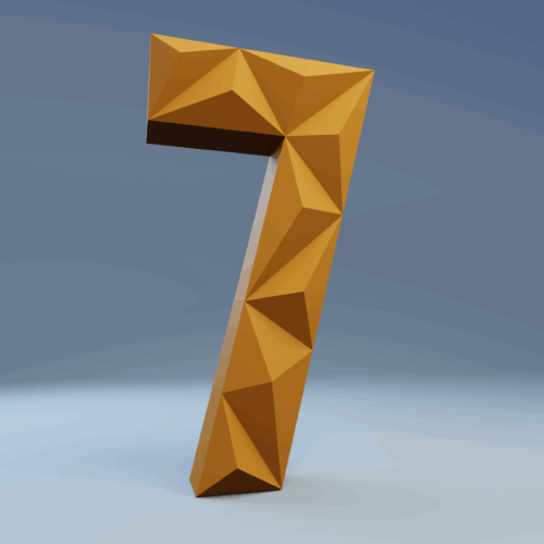Chiffre 7 en papercraft 3D – modèle PDF à imprimer pour anniversaire et décoration